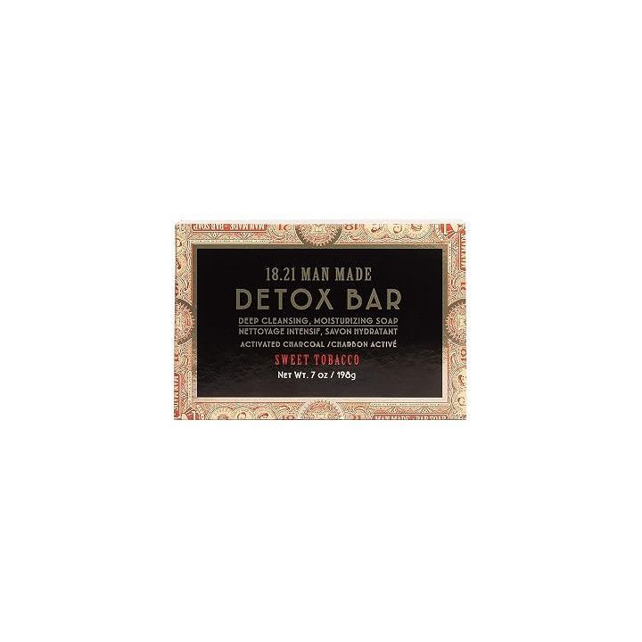 18.21 Man Made Deep Cleansing Soap Bar 7 oz con carbón activado y microesferas de jojoba