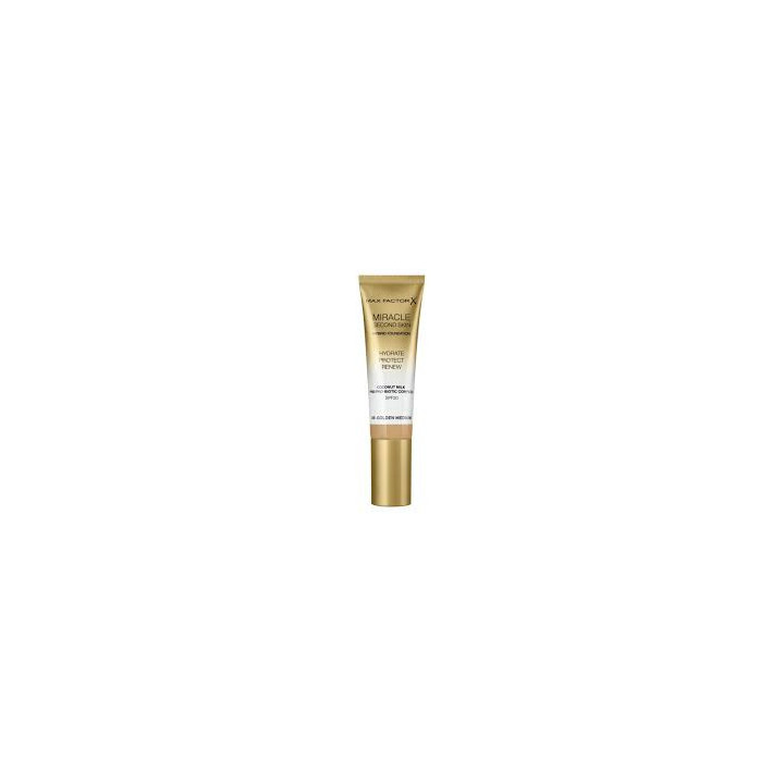 Max Factor Miracle Second Skin Hydrating Foundation SPF 20 30 ml – Base de Maquillaje Hidratante con SPF 20