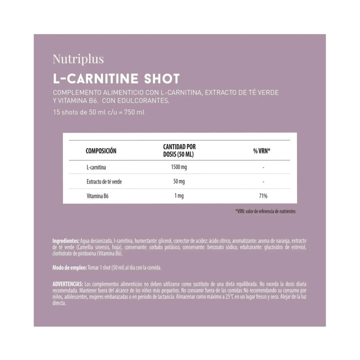Complemento L-Carnitina Shot Nutriplus