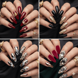 Uñas al estilo mob wife en el centro de estética bella mapi en Oliva